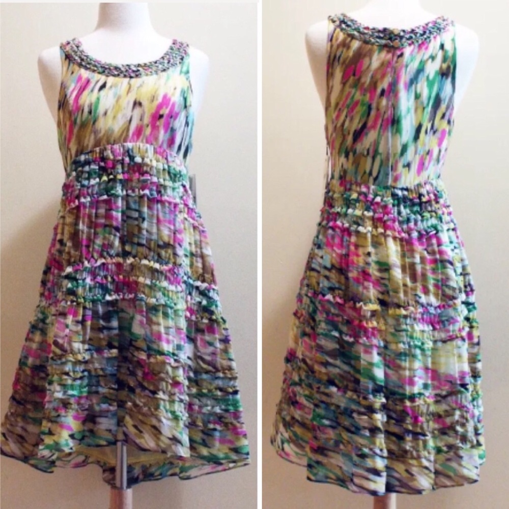 LEIFSDOTTIR • Silk Watercolor Rainbow Dress